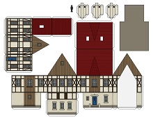ocuklar iin hazr ev model maketi ablonu, paper craft model house